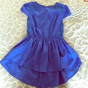Royal blue peplum lace top